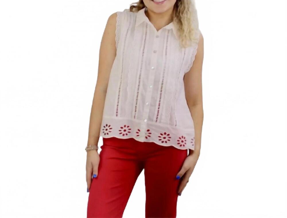 NEW DYLAN malia sleeveless blouse in cream